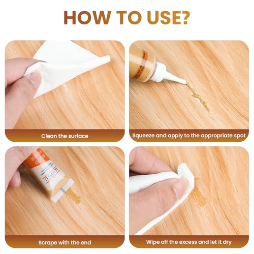 AOOWU Laminat Holz Parkett Reparaturset, 12 Farben Holzmöbel-Reparaturset, Laminat Parkett Reparatur Laminat Reparaturset Verfärbungen für Holzböden, Tisch, Treppen, Tür, Schrank UVM
