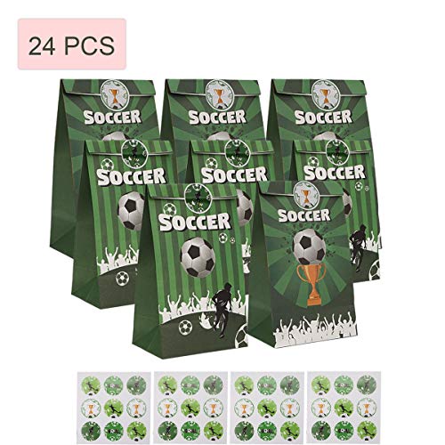 Colmanda Bolsa de Regalo, 24 Piezas Bolsa Papel de Regalo con 36 Pegatinas, Bolsa Regalo Cumpleaños Bolsas de Regalo de Papel, Bolsa Regalo Boda para Niños Suministros Fiesta de Cumpleaños