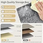 Yawinhe Collapsible Storage Bin, Cube Organizer Basket, Fabric Box with Lids, Washable and Leather Handle, for Home, Closet, White/Grey, 13.0''Lx9.0''Wx7.9''H, 5-Pack, SNK024WGS-5 - Image 5