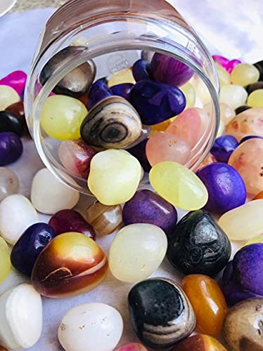 Image of Mixed Onyx Pebbles for Decoration - Pebbles Stones for Fish Tank Aquarium, Fountain, Table Decor - Decorative Stones and Pebbles for Home /Garden Decor (900 Grams, Miixed Onyx)