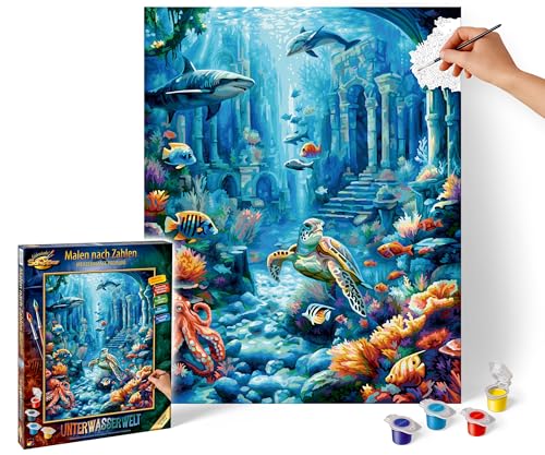 Schipper 609130920 Peinture par numéros - Monde sous-marin - Photos de peinture pour adultes avec...