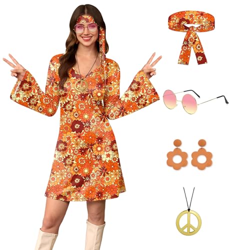 Women's Summer Hippie 60s 70s Flare Sleeve Costume...