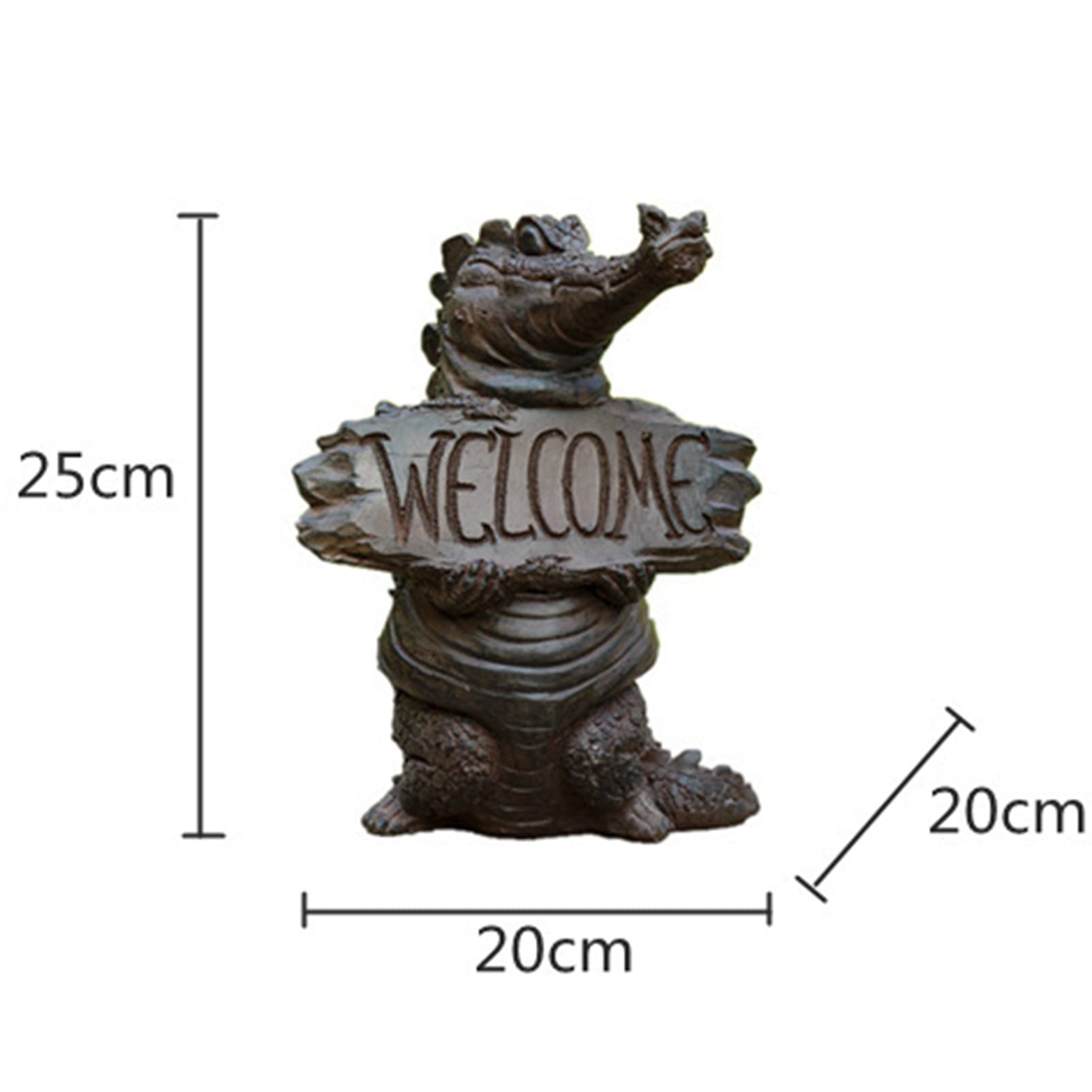Estatuillas De Jardín, Cocodrilo Feroz Estatua De Resina con Cartel De Bienvenida del Jardín Decoraciones para Entrada De Jardín De Estanque De Césped