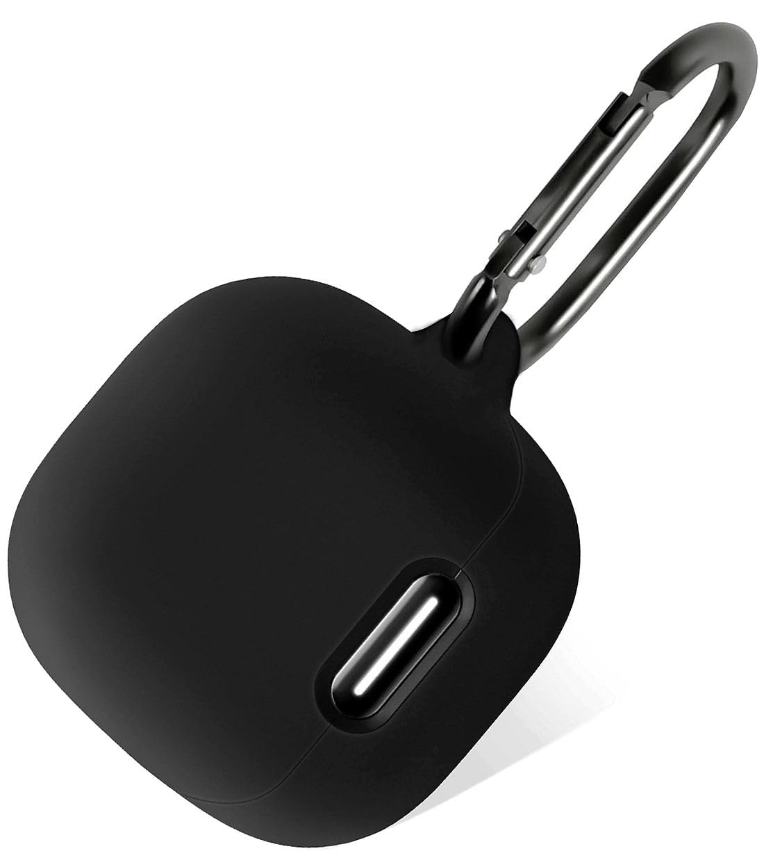 Geiomoo Silicone Case for Anker Soundcore Liberty 4 NC, Protective Cover with Carabiner (Black)