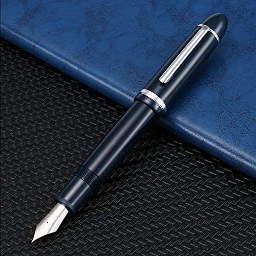 Image of erofa Jinhao X159 Fountain Pen #8 Medium Nib, Blue with Silver Clip Acrylic Big Size Writing Pen