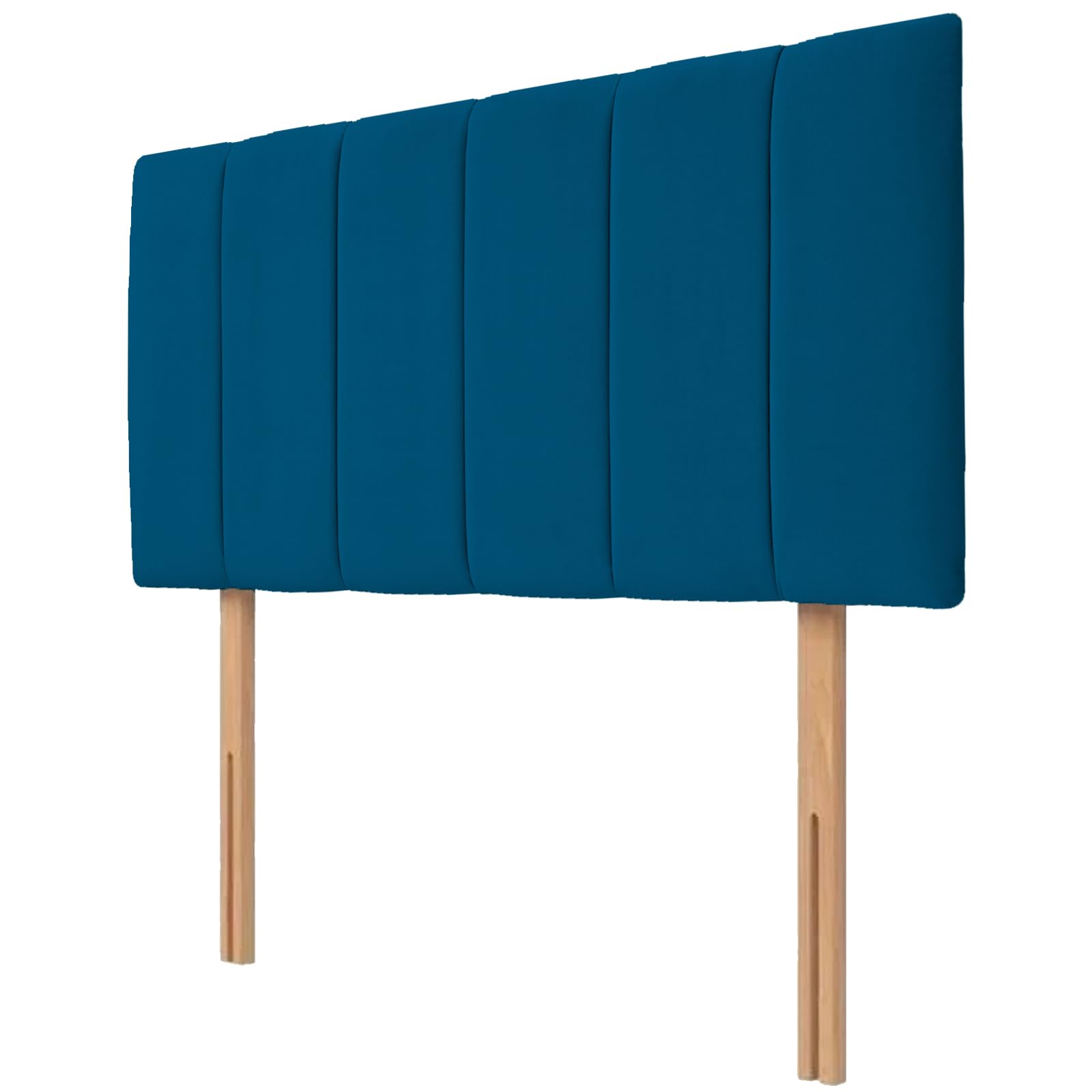 Kiswa collection Lined Bed Headboard | Plush Velvet Upholstered Headboard 20’’ Height | Extra Padded Lined with Wooden Struts for Divan Beds, Bedroom Furniture (Blue, 3ft Single)