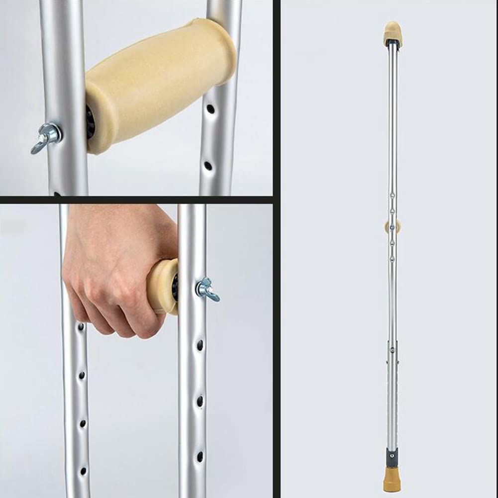 Stampelle ascellari (1 Paio), stampelle in Alluminio per Adulti Regolabili per Camminare, stampelle mediche universali, Leggere e Portatili (Size : 110CM)