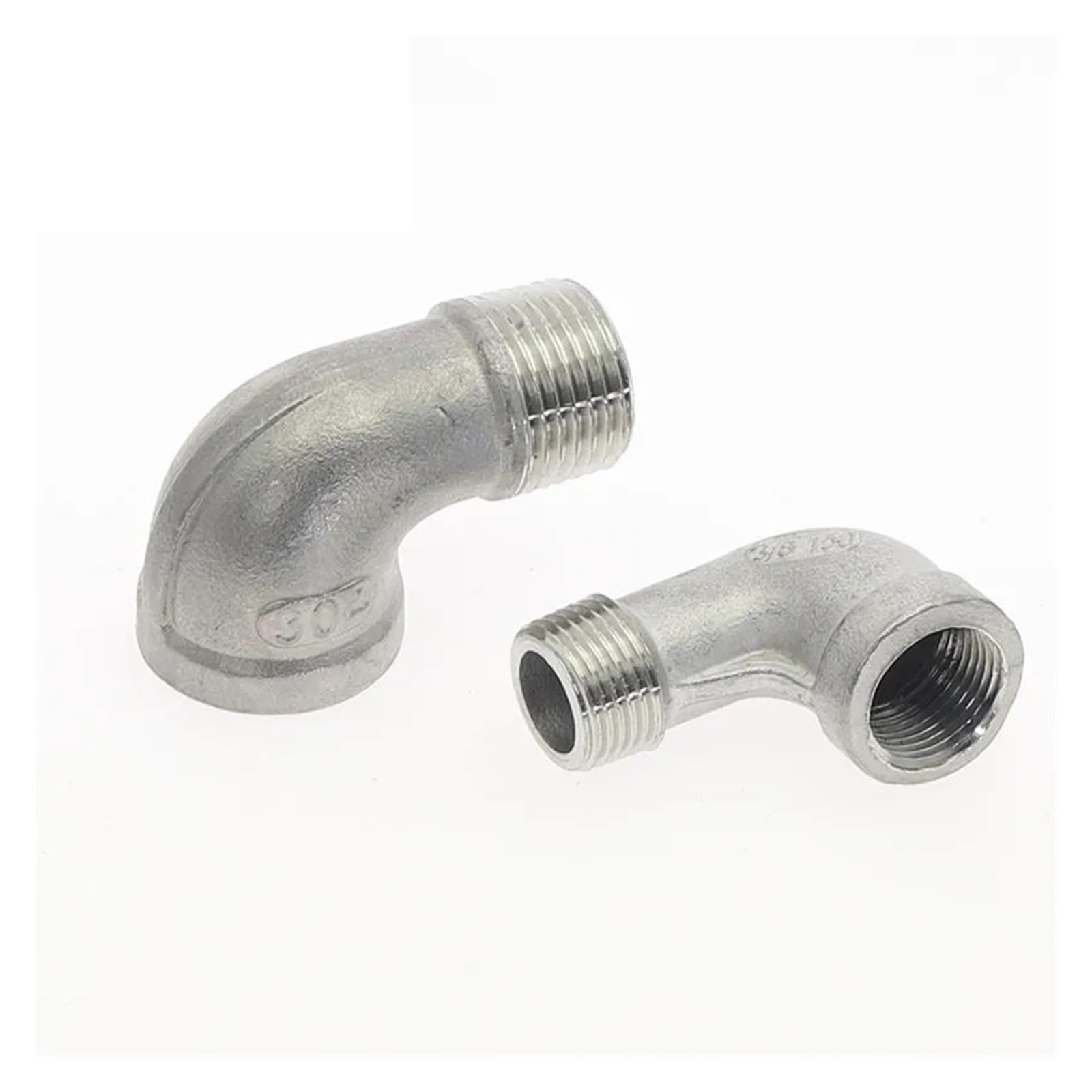 1/8" 1/4" 3/8" 1/2" 3/4" SS304 Codo de calle de 90 grados de acero inoxidable, conector de tubería roscado hembra x macho for agua, gasóleo y combustible(3")