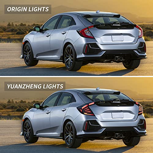 Vland Led Smoked Tail Lights Assembly For [10Th Gen Honda Civic Hatchback/Type R 2016-2021 ] With Stratup Dynaic Animation, Not For Coupe #TOP5