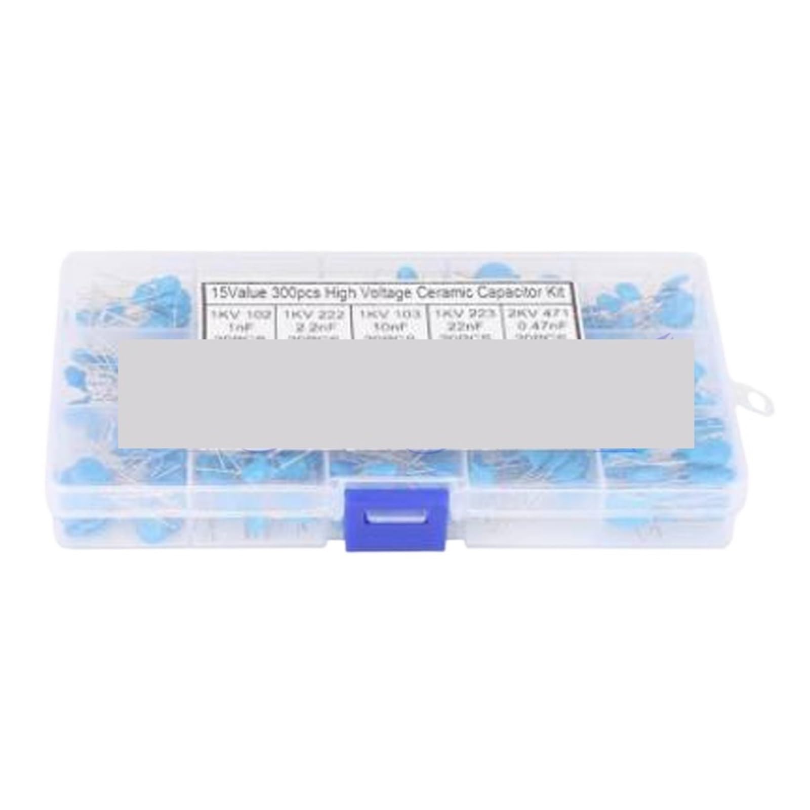 ICXLPMC 15Values*20Pcs Capacitor Set High Voltage Ceramic Capacitors Assortment Assorted Kit Box 1nF 2.2nF 10nF 22nF 0.47nF 0.56nF-10nF