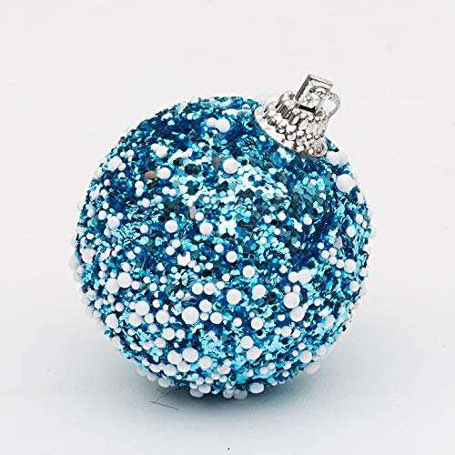 SHATCHI 12 x Christmas Tree Hanging Baubles Soft Foam Glittered Decorated Shatterproof Pendant Ornaments Xmas Tree Table Decorations - Image 4
