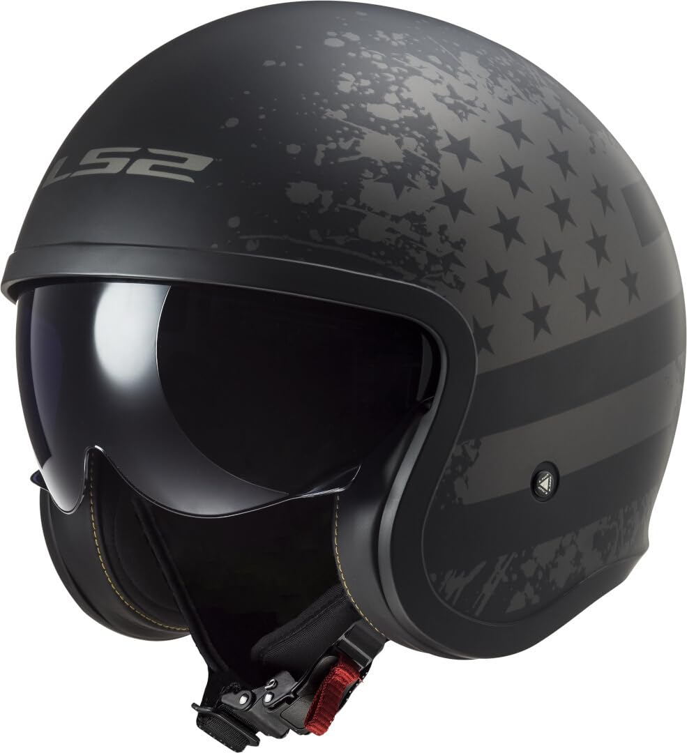LS2 OF599 Spitfire II Black Flag Jethelm, schwarz matt/Titan, L (59/60)