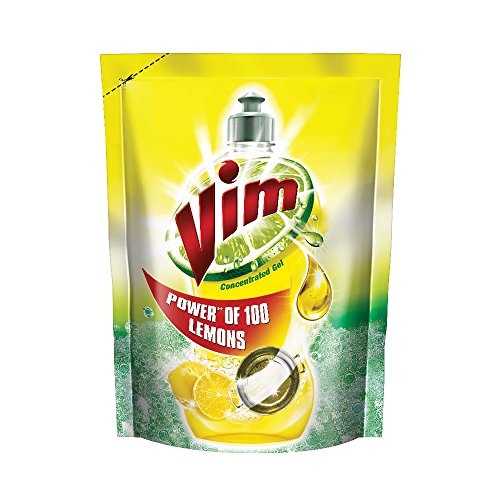 Image of Vim Dishwash Liquid Gel Lemon Refill Pouch, With Power Of Lemons, Leaves No Residue, Refreshing Dishwash Experience, 225 ml