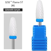 Seramik Freze Ucu, 3/32" Flame ST, Protez T rnak, Jel T rnak, Manik r Kullan m na Uygun