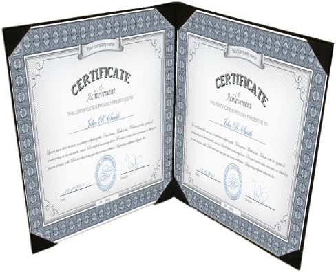 10-Pack Deluxe Saver Certificate Covers 8-1/2 x 11" - Book Style Black 8 Ribbon Corners