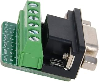 Fielect DB9 D-Sub 9Pin Female Adapter Jack Terminal Breakout PCB Board 2 Row 5mm Pitch Nut Type D-Sub Connector DB9-M5