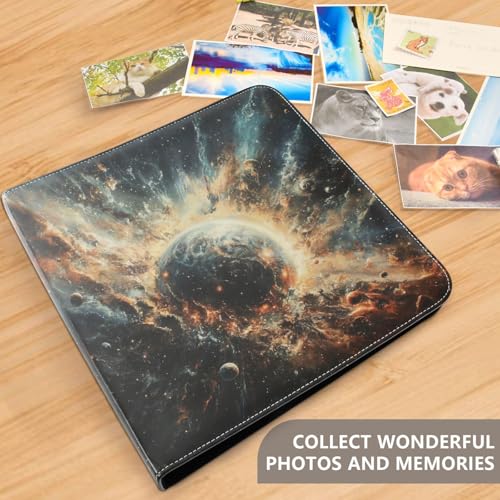 Álbum de fotos adhesivo DIY Scrapbook álbum espacio planeta explosión 3 anillas libro de fotos 40 páginas 8x10 para memoria miniatura 5