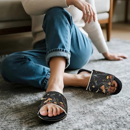 Fuzzy Slippers Slip-On Flannel Slide Sandals Lightweight Soft House Shoes Open Toe Slippers for Women2