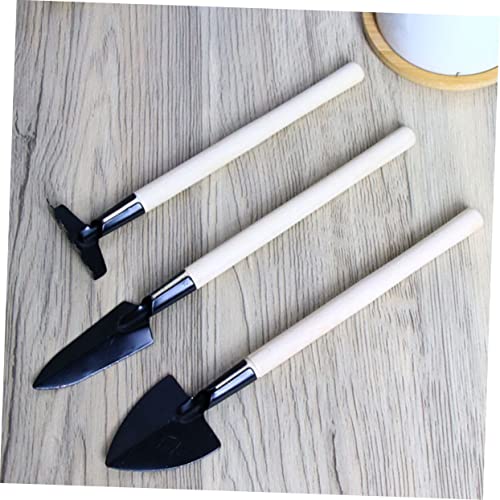 HEMOTON Mini Herramientas Manuales de Jardinería Mango de Madera para Trasplante y Plantación en Hogar, Kit de 3 Piezas para Jardín Infantil y Actividades al Aire Libre - imagen 6