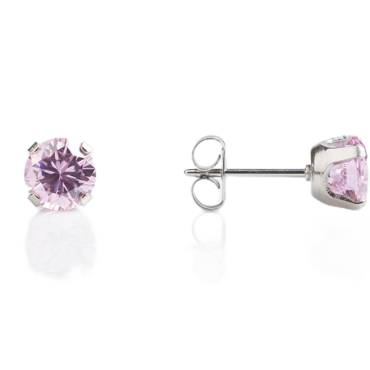 Amazon.com: STUDEX Sensitive Pink Cubic Zirconia Stud