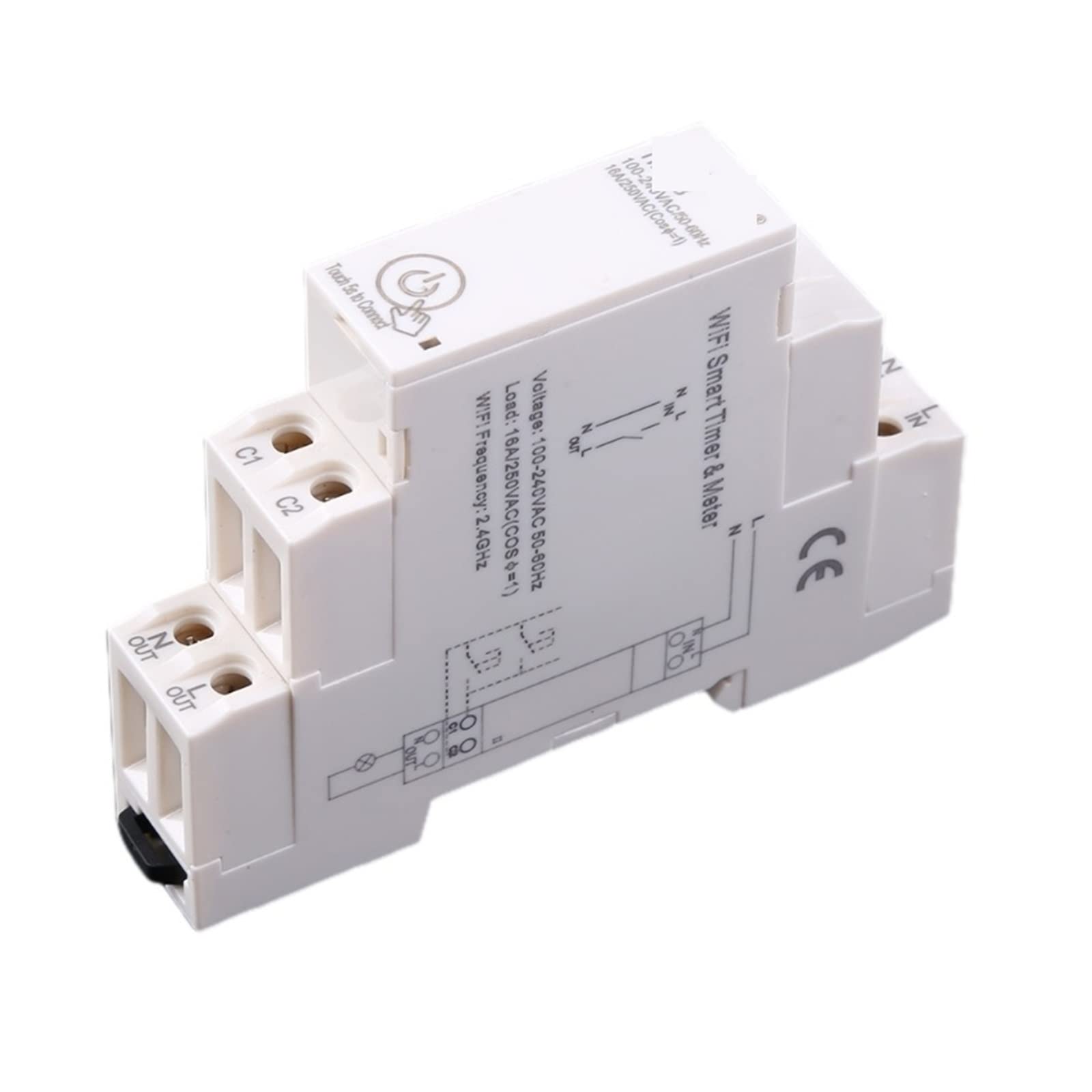 Contatore Energia Elettrica, TM608 Contatore di energia domestica monofase con interruttore timer Telecomando tramite APP Rilevamento corrente di tensione multifunzionale Tim, Facile da Installare