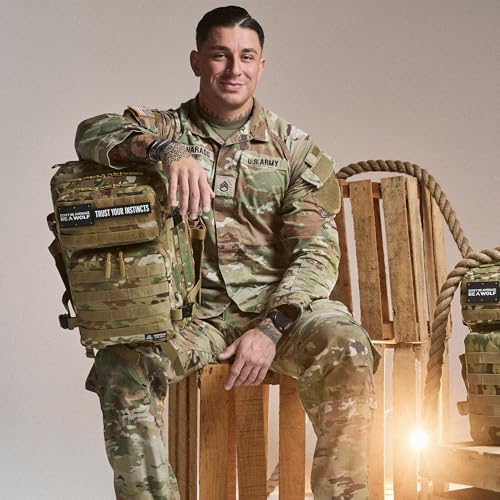 Image of WOLFpak 25L Athletic Gym Backpack (OCP Camo) Durable 1000D Waterproof Oxford Material w /MOLLE Webbing, Laptop Pocket & Dual Cup Holders, Durable Fitness /Travel /Military Daypack