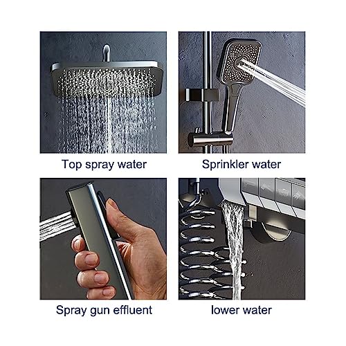 Bouton de piano carré et finitions haut de gamme pour douche noire