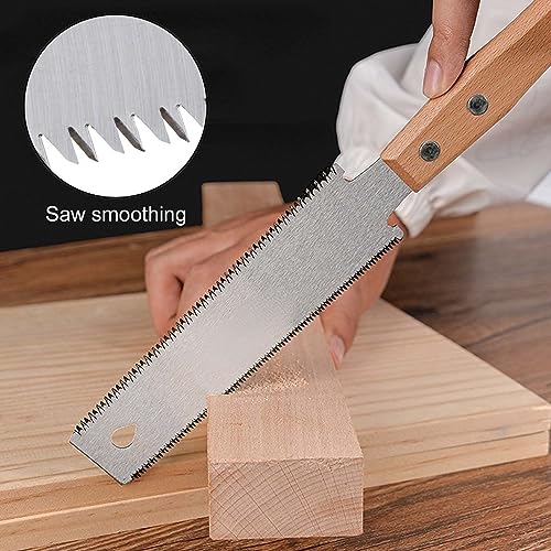 Japansäge Handsäge: Molbory Holzsäge 150mm Zweischneidig Zugsäge mit Ergonomischem Holzgriff, Japanische Säge, Handsäge Holz, Leichte Zugsäge für Feinschnitte Hart- und Weichholz, DIY