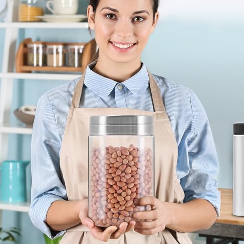 Image of MILTON Steel Seal 1500 Airtight Food Grade Modular Plastic Container | BPA Free, Stackable & Transparent | Wide Mouth with See-Through Lid | Ideal for Cereals, Pulses, Spices, Set of 2, 1500 ml each