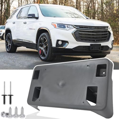 Wocch Front License Plate Frame for Chevy Traverse 2018 2019 2020 2021 Front Bumper License Plate Holder Mounting Bracket Replace 84282822 GM1068196