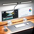 LED Desk Lamp for Home Office, Eye-Caring Architect Lamp with Clamp, Stepless Dimming Computer Light for Dual Screen Monitor, 5 Color Adjustable Lighting Mode, Workbench Light for Drafting, Study