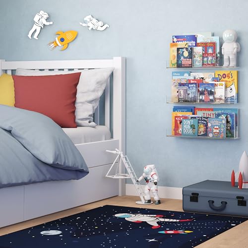 41 cm Acrylic Floating Shelves - 3 Pack for Home & Office - Image 2