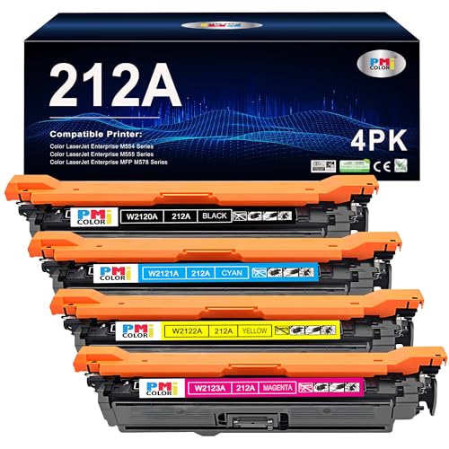212A Toner Cartridges 4 Pack Replacement for HP 212A Toner Works with HP Color Laserjet Enterprise M554, M555 Series,MFP M578 M554dn, M555dn, M555x Printer Ink (Black,Cyan, Magenta, Yellow)