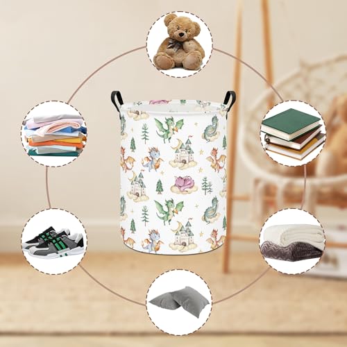 Image of Dragon Fabric Storage Bin Nursery Organizer Basket