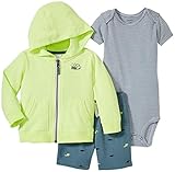 60% coton/40% polyester Carter\'s Baby Boys\' 3 Piece Cardigan Set 121g412, Swell Yellow, New Born