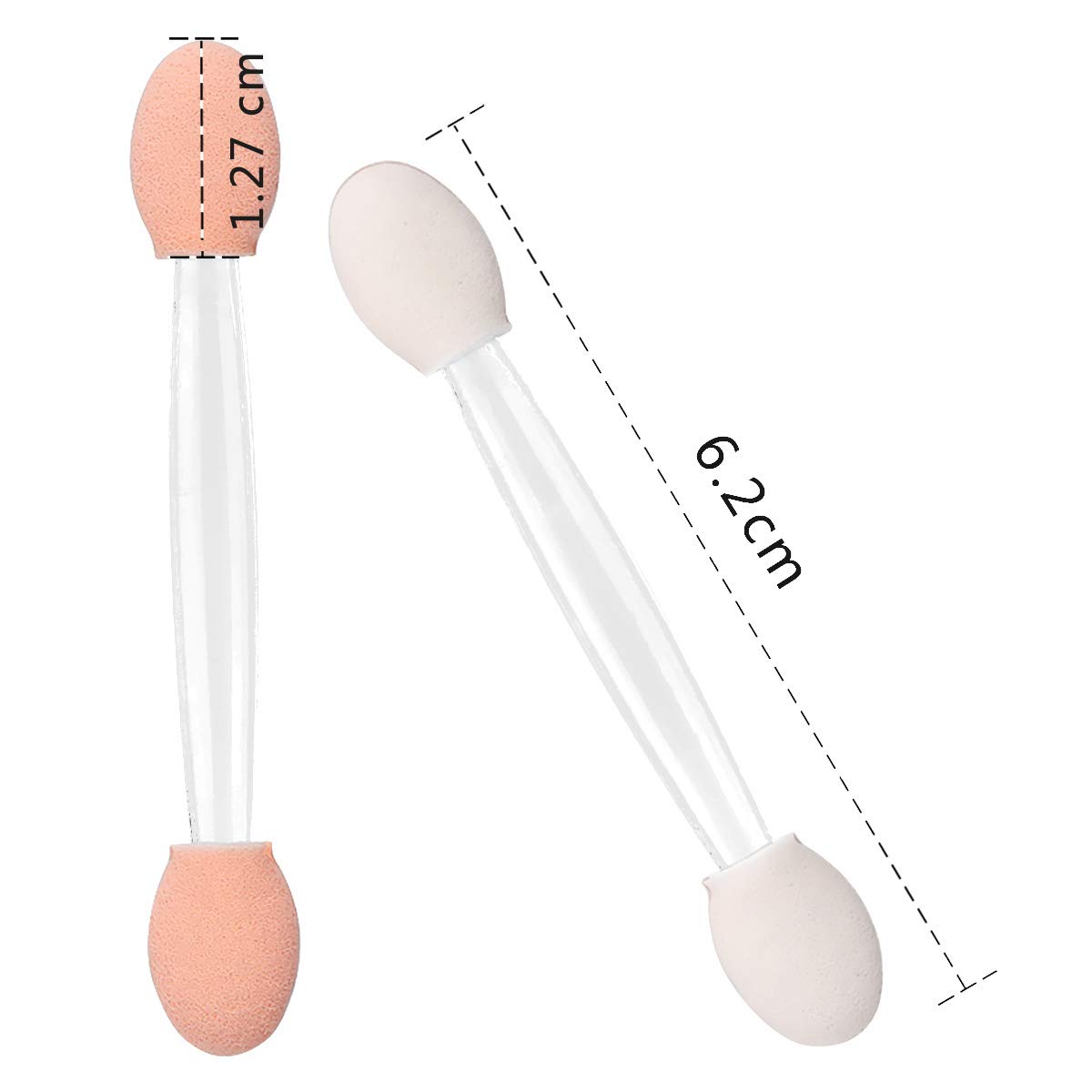 Akstore 100PCS Disposable Dual Sides Eye Shadow Sponge Applicator Eyeshadow Brushes Makeup Brush (Clear) : Beauty & Personal Care