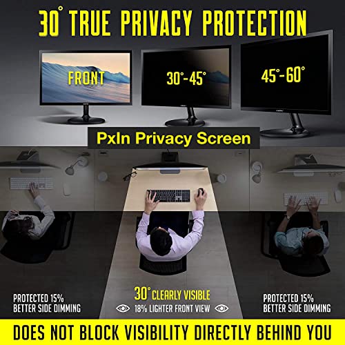 Image of PxIn 17 Inch (16:10) Privacy Screen Filter - NO Eye Strain | Anti-Blue Light + Anti-Glare | No Dry Eyes | Privacy Screen Protector