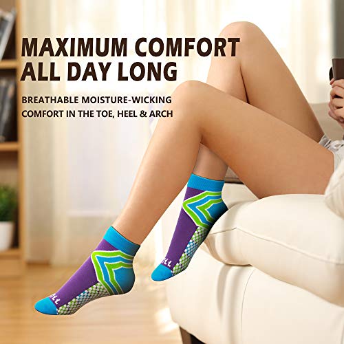 Image of NEWZILL Ankle Compression Socks for Men & Women, Cushioned Low Cut Compression Running Socks with Ankle Support
