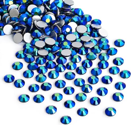 Image of Jollin Crystal Flatback Rhinestones Gems for Crafts 1.4mm SS3, Jet AB | Glue Fix, 2880pcs Glass Rhinestones for Bedazzling, Clothes, Tumblers, Nail Art, Shoes, Bags, Caps & Accessories Decoration
