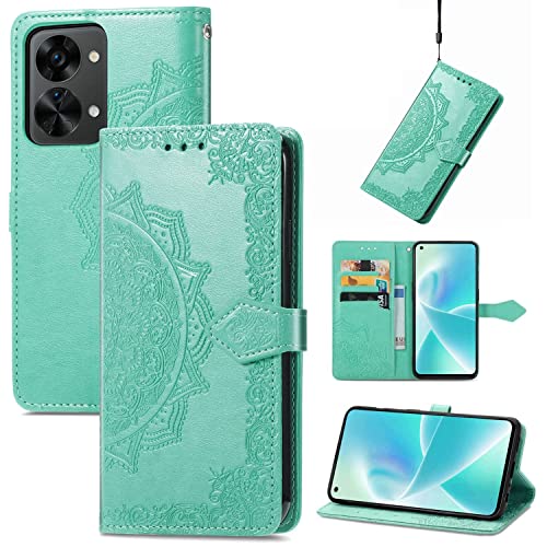 Coque OnePlus Nord 2T verte anti-choc pour ranger vos cartes bancaires