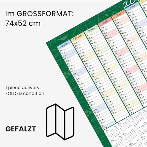 URLAUBSPLANER 2026 MITARBEITER, Wandkalender 2026 Groß (74x52cm) - Jahreskalender 2026 mit übersichtlichem Design