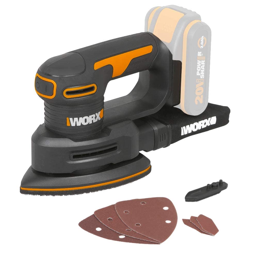 WORX WX822.9 Multilijadora 20V PowerShare - Sin batería ni cargador | Sistema recolector de polvo | sistema de fijación por velcro | ajuste fácil y rápido