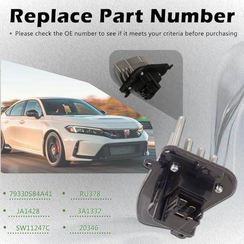 Image of Front AC Control Module Temp HVAC Heater Blower Motor Resistor Compatible with Honda 1998-2002 Accord / 1999-2004 Odyssey Replaces RU378 79330S84A41 (98 99 00 01 02 03 04)