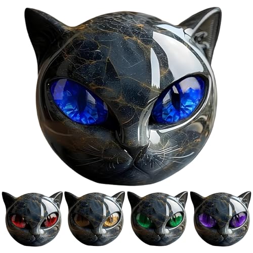 Escultura estatua gato negro de resina acrílica moderna