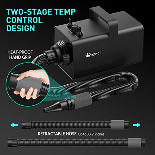 Dog-Blow-Dryer, 4.3HP/3200W Pet Grooming Dryer with Adjustable Speed and Temperature Control Pet Dryer, Dog Hair Dryer… - Image 6