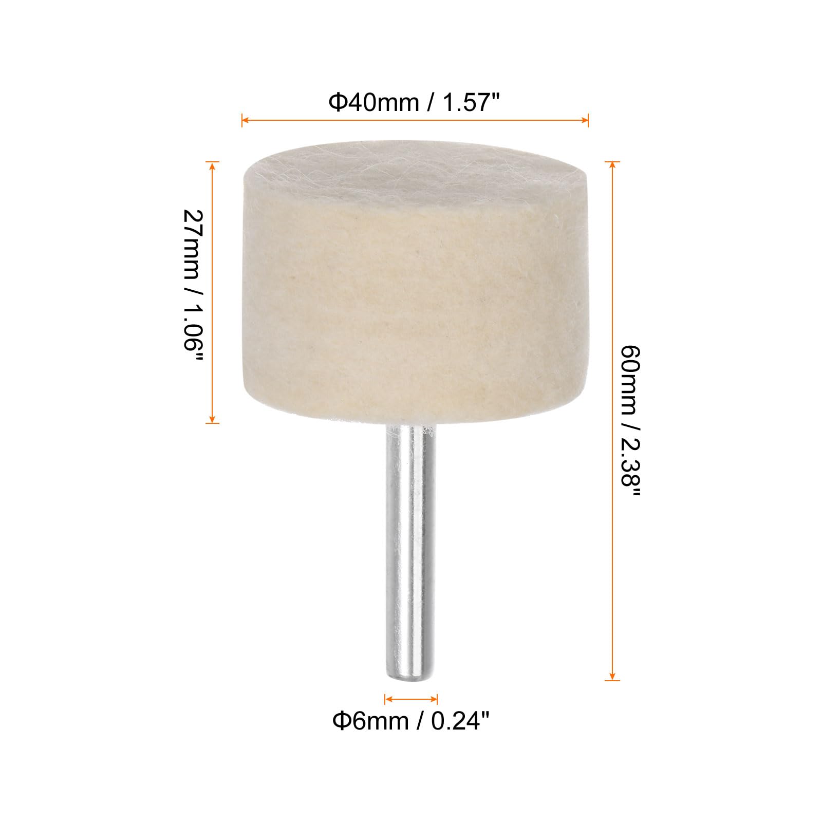 10 Punte In Feltro Per Lucidatura 40mm - Per Utensili Rotanti, Lucidatrici - Foto 2