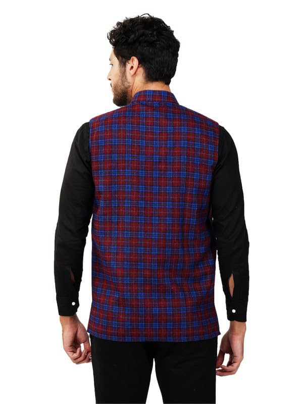 Image of VASTRAA FUSION Men's Traditional Woolen Nehru Jacket Modi Waistcoat