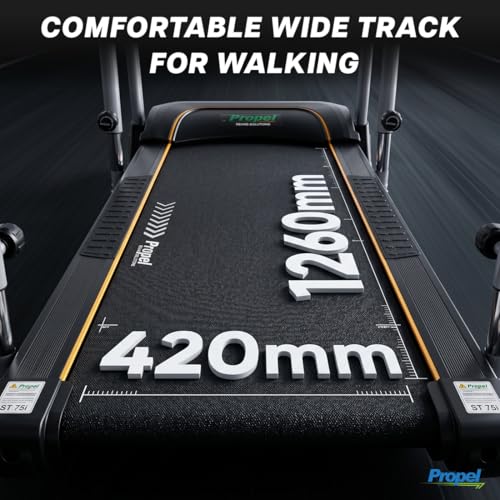 Image of Propel FitnessOne ST 75i Senior & Rehab Treadmill | 0.2 km /h Ultra-Slow Start | Adjustable Handrails & Safety Belt | Forward & Reverse Walking | Wide Belt with Shock Absorption | 120 Kg Capacity