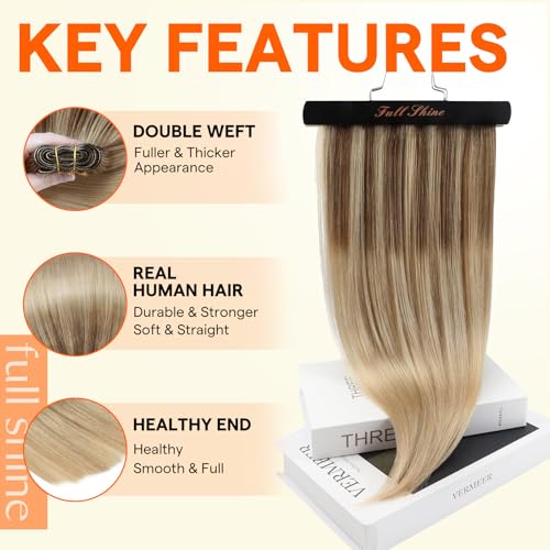 Image of Full Shine 18 Inch Weft Hair Extensions 105G Remy Sew In Human Hair