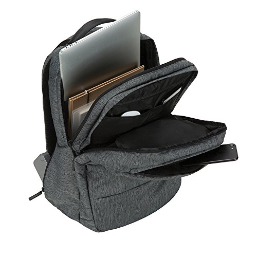 Image of Incase City Backpack - 24L Main Storage Compartment with 16 inch Faux Fur Laptop Pocket, Front Organizational Pocket, Quick Access Pocket, Everyday Tech Backpack - Gunmetal Grey